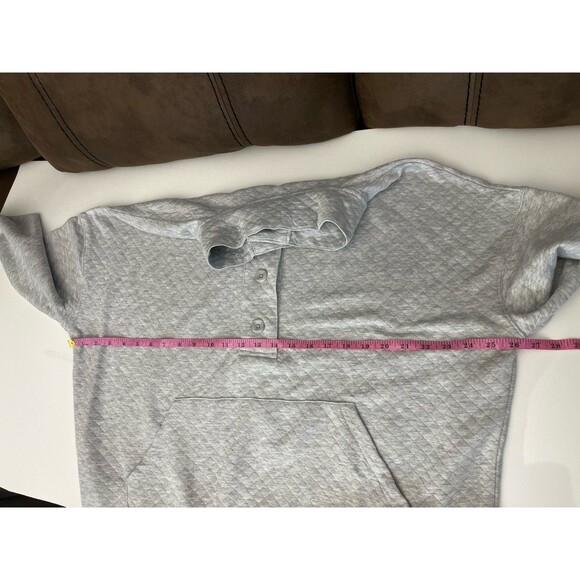 Stars Above Quilted Pajama Top Women’s 2XL  Mock Neck Henley Pockets Gray - Picture 5 of 12